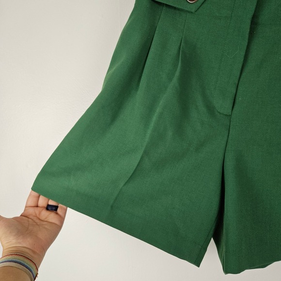 NEW Ann Taylor Paper Bay High Rise Dressy Shorts Sz 6 Green Pleated Office NWT - Picture 3 of 8